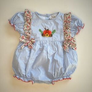 Babeeni 12m Pumpkin Bubble Romper 100% Cotton